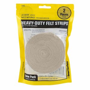 Heavy Duty 1/2-Inch by 60-Inch Self Adhesive Furniture Felt Strips Oatmeal 2-Piece Value Pack