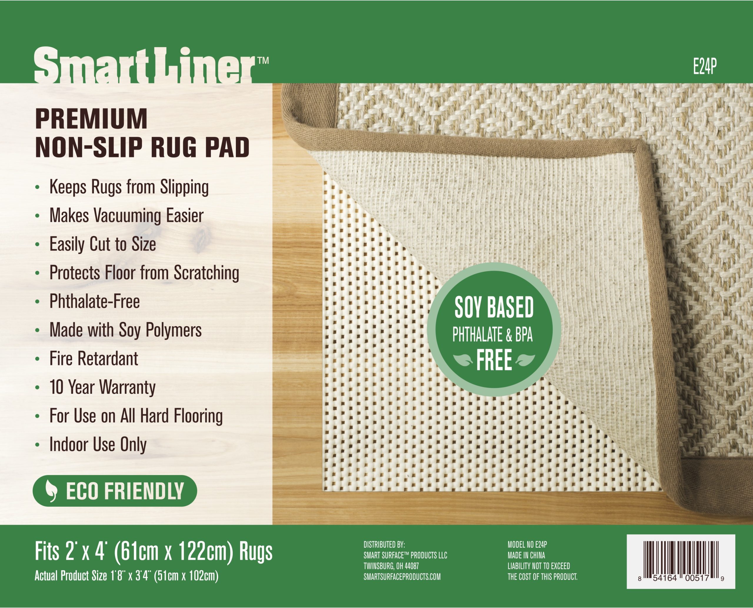 SmartLiner Premium Non-Slip Rug Pad Fits 2′ x 4′ Rugs